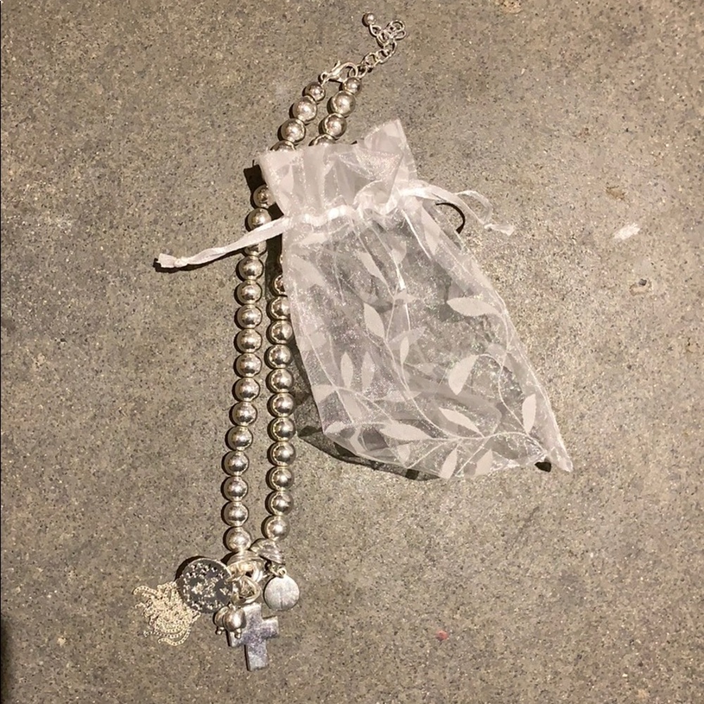 Silver cocktail necklace